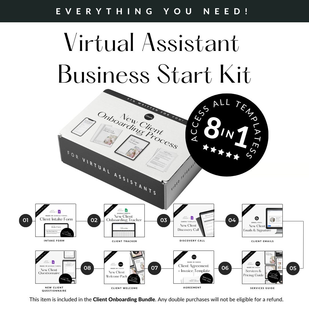 Virtual Assistant New Client Onboarding Canva Template - Etsy