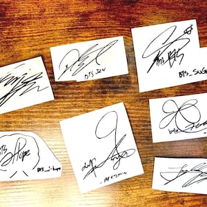 BTS autograph inspired decal sticker|RM Jin Suga J Hope Jimin v Jungkook