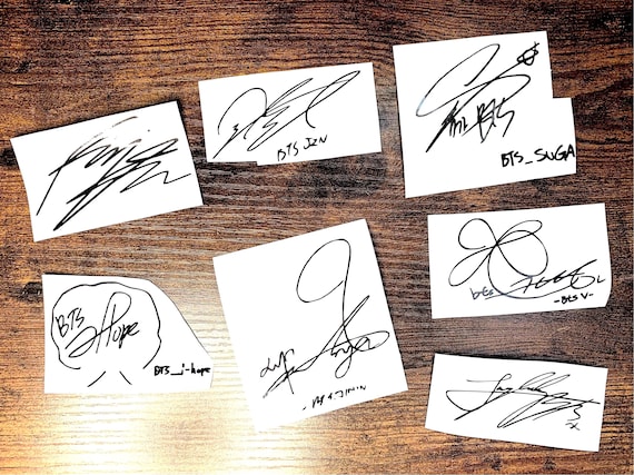 BTS Autograph Inspired Decal Sticker|rm Jin Suga J Hope Jimin V