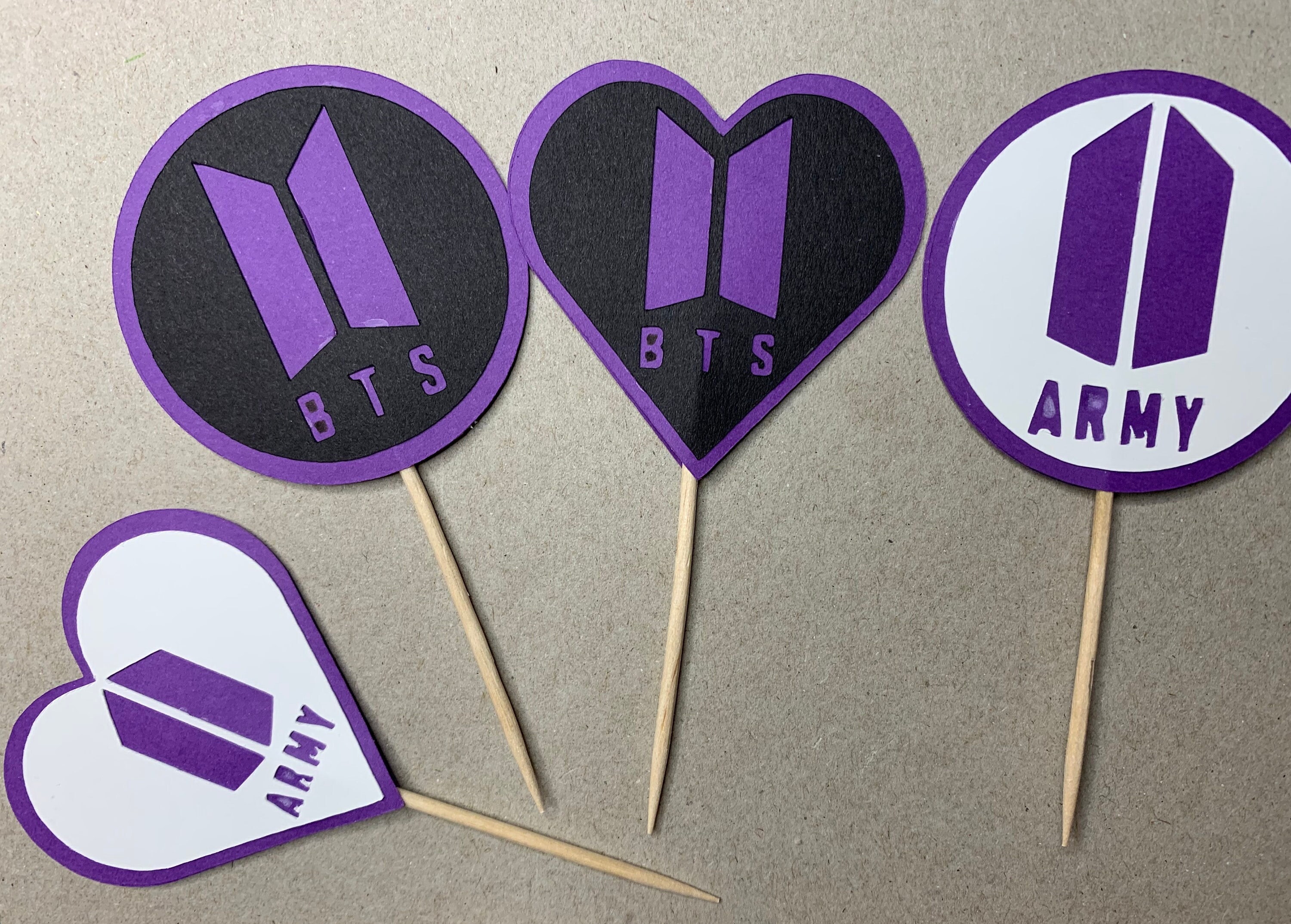 BTS Cupcake Topper Birthday party Decoration - Etsy