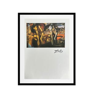 Salvador Dali Print, Metamorphosis of Narcissus - Signed Offset Lithograph, Surrealism, Vintage Art, Limited Edition