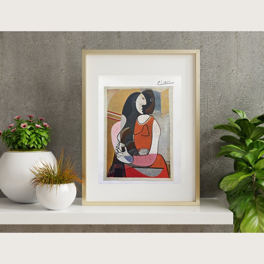 Pablo Picasso Print , Seated Woman, 1927 Original 1954 Hand Tipped ...