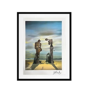 Salvador Dali Print, Archeological Reminiscence - Signed Offset Lithograph, Surrealism, Vintage Art, Limited Edition