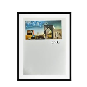 Salvador Dali Print, Suburbs of Paranoiac Critical Town - Signed Offset Lithograph, Surrealism, Vintage Art, Limited Edition