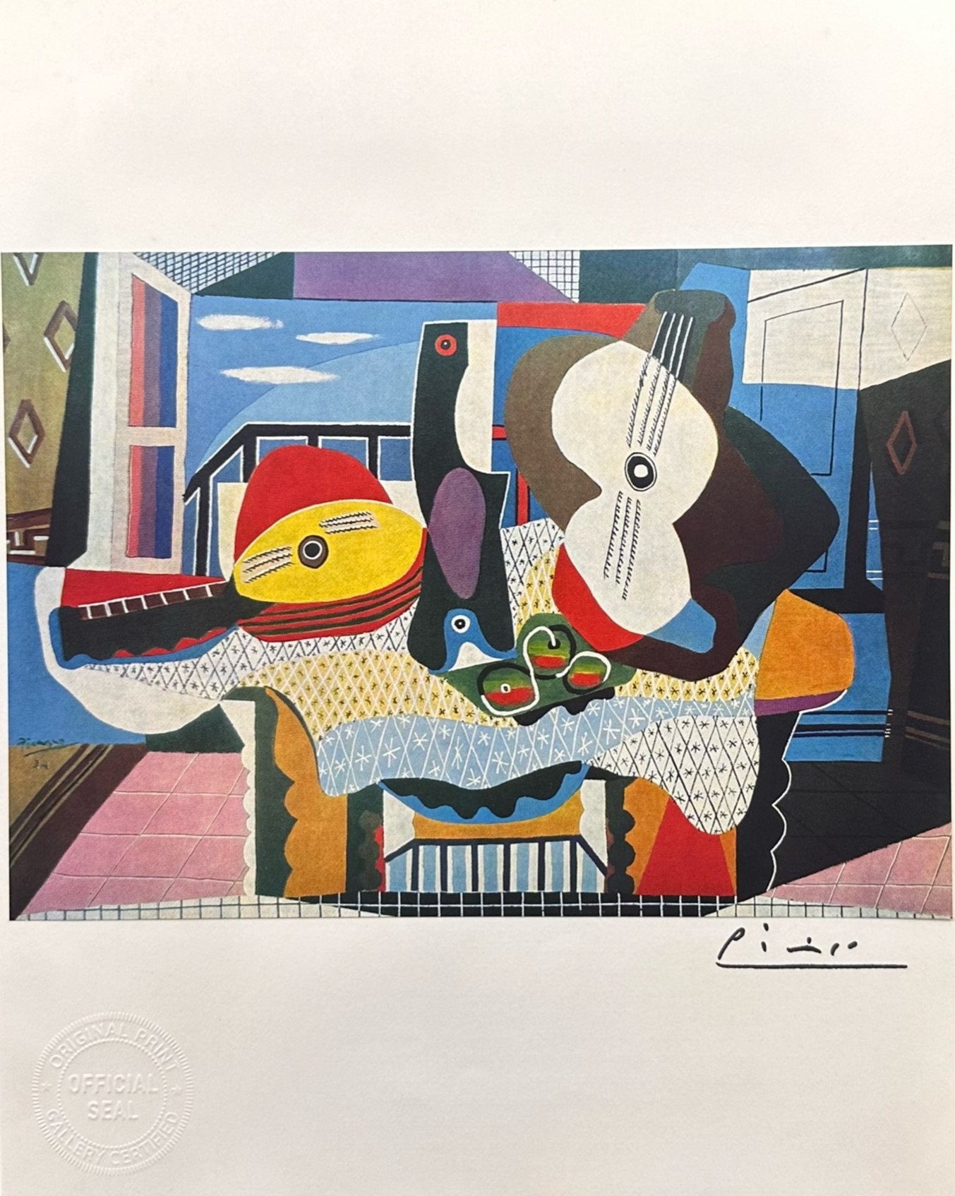Pablo Picasso, Mandolin and Guitar, 1924 - Original 1954 Pablo Picasso, Mandolin and Guitar, 1924 - Original 1954