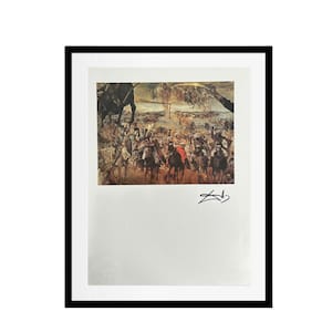 Salvador Dali Print, The Battle of Tetuam - Signed Offset Lithograph, Surrealism, Vintage Art, Limited Edition