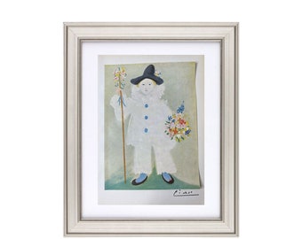 Pablo Picasso Print Paul as Pierrot, 1929 - Original 1954 Hand Tipped Color plate print - Signed
