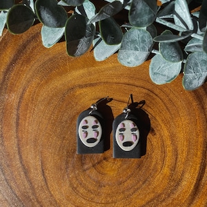No Face Inspired Earrings | Ghibli Inspired | Spirited Away Inspired | Polymer Clay Earrings