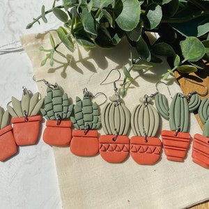 House Plants Dangle Earrings | Pots n Plants Earrings | Cottagecore | Statement Earrings | Garden Party | Cactus | Snake Plant | Succulent