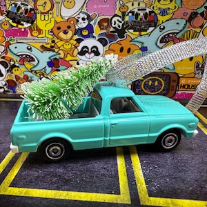 1:64 Scale Custom Made 68’ Chevy C10 Matchbox Ornament - with Mini Tree.