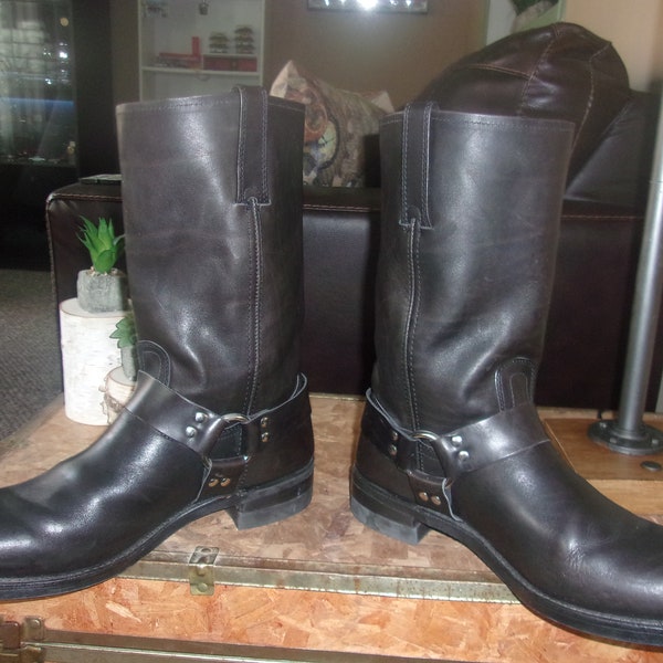 Men's Vintage FRYE Harness Boots 12R Motorcycle Boots Biker Boots RARE 13 WIDE