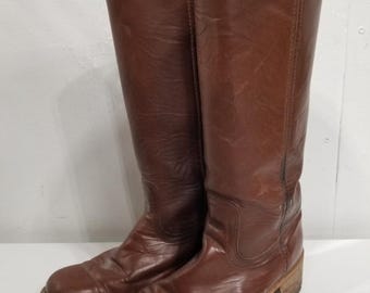 Vintage Men's Campus Boots Harness Motorcycle Boots Biker Boots
