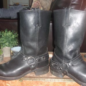 Men&#39;s Vintage FRYE BELT STRAP Harness Boots Motorcycle Boots Biker Boots