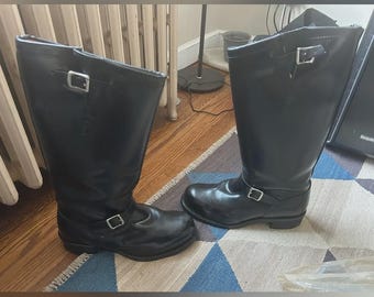 COP WORN Chippewa Motorcycle Boots USA Made Biker Boots engineer boots Patrol Boots Police Boots #71418