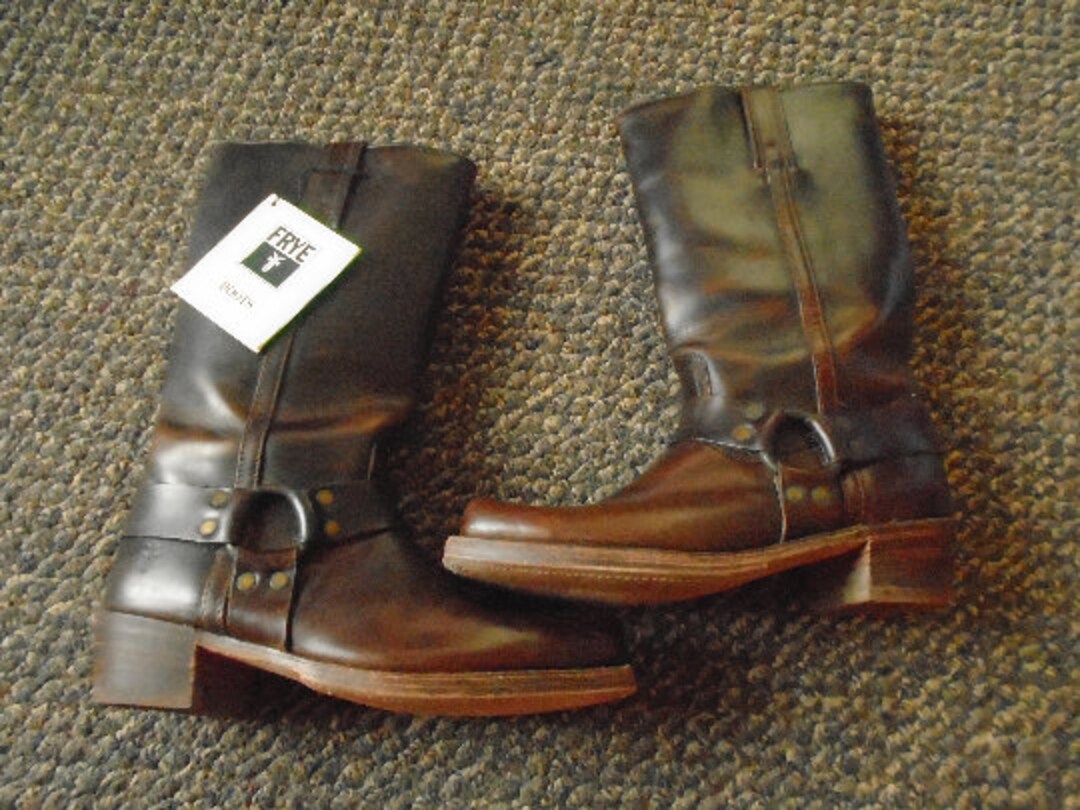 Vintage Frye Harness Boots LEATHER SOLES and Heels Motorcycle - Etsy