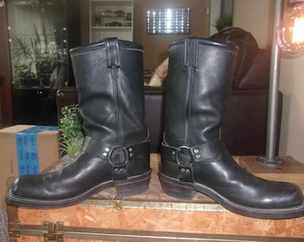 Vintage CHIPPEWA Black Leather Engineer Rugged Men's 5.5US 37.5EU