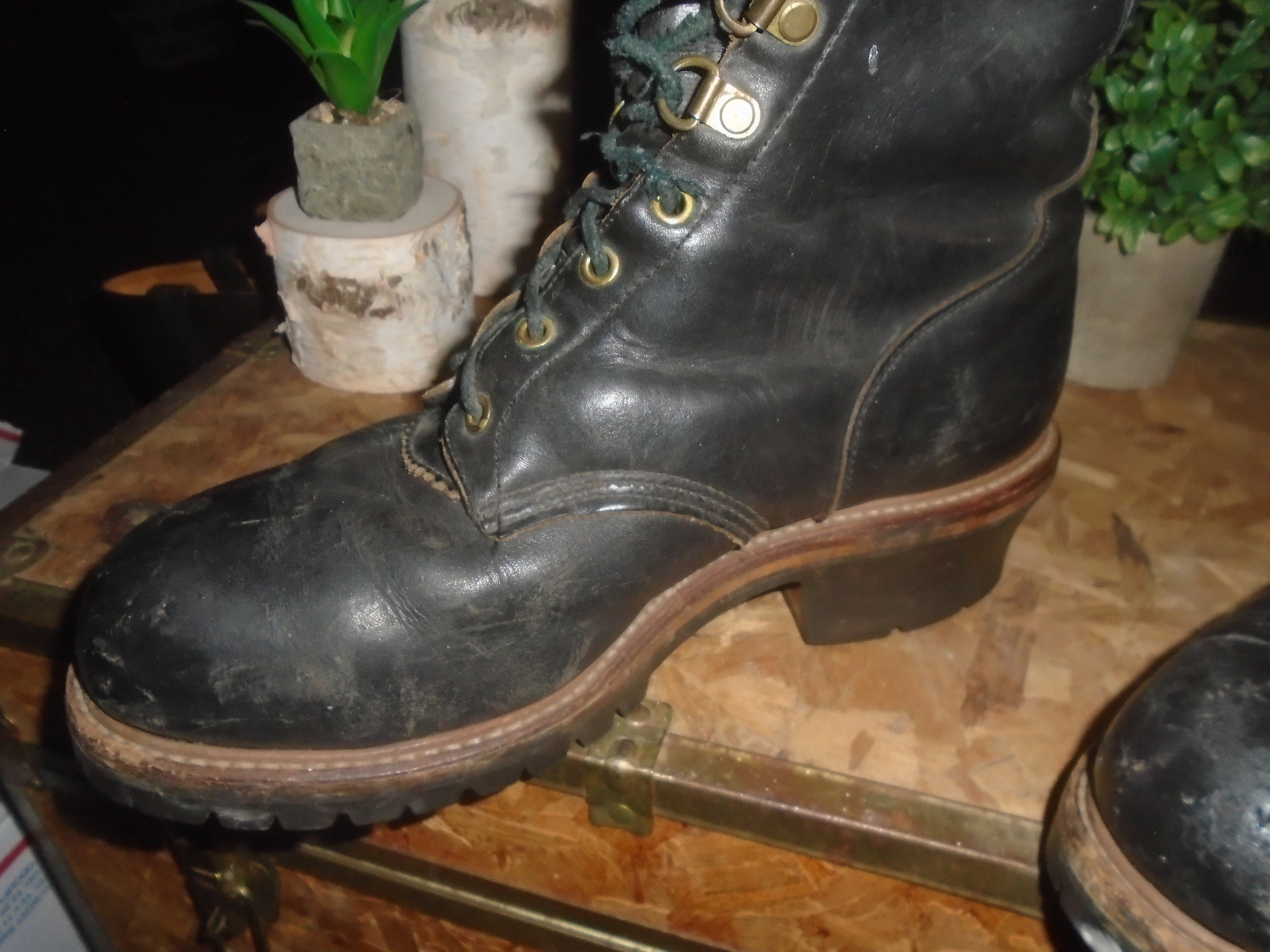 Vintage Chippewa Super Logger Boots Steal Toe Work Boots