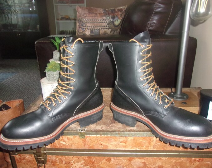 AS NEW Vintage Red Wing Logger Boots 2218 Linesmens Boots Biker Boots