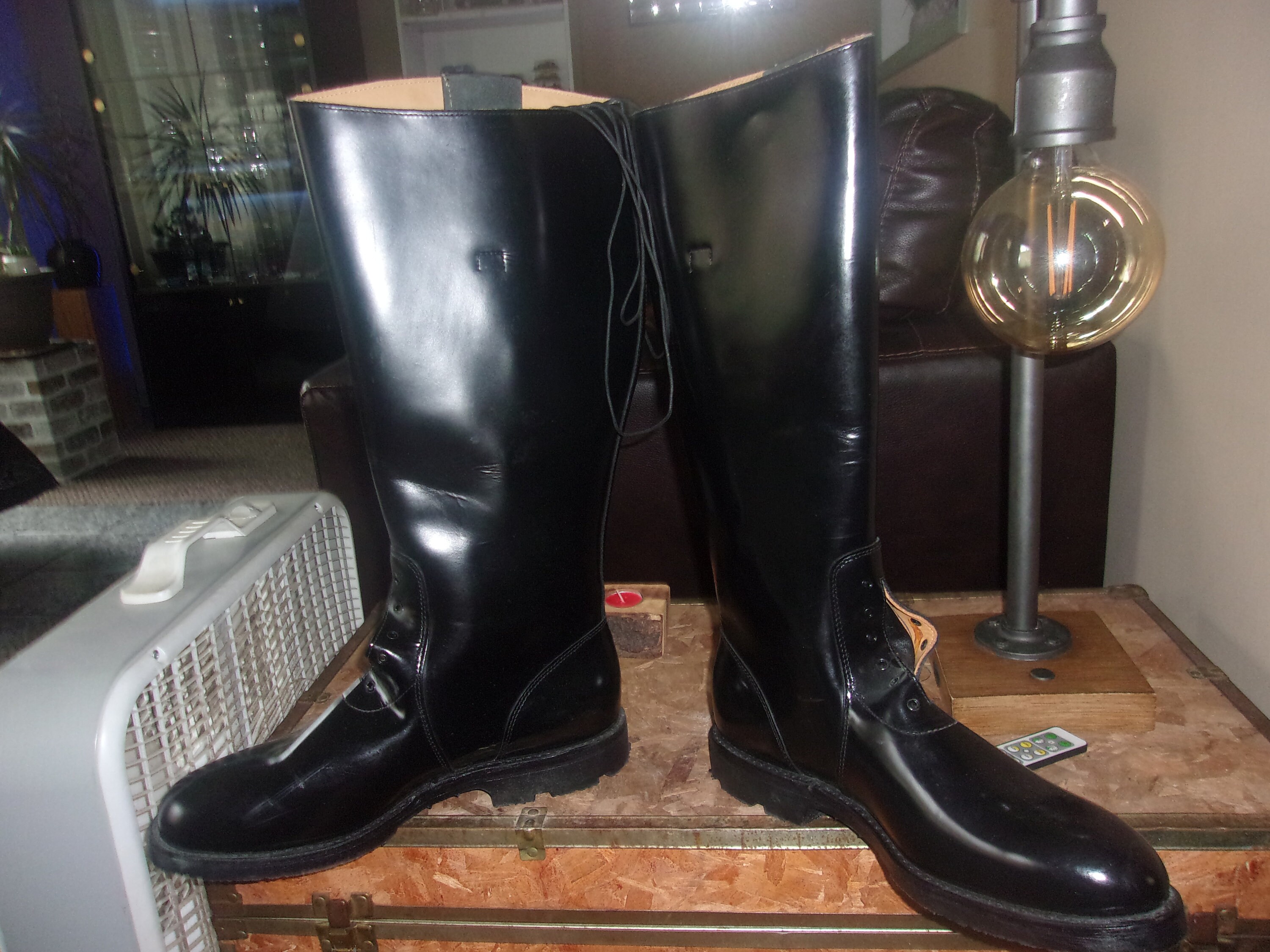 Vintage Chippewa 27950 Mens 10.5 D Black Leather‎ Tall Motorcycle Patrol Boots Chippewa Biker Boots with Upper Leather for Men for Sale  main image 4