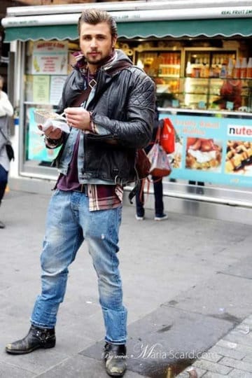 Men wearing harness boots cheap