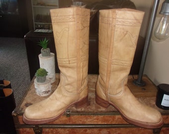 RARE HOLY GRAIL of Frye Boots Vintage Black  Label Campus Boots Motorcycle Boots Biker Boots Deer Head