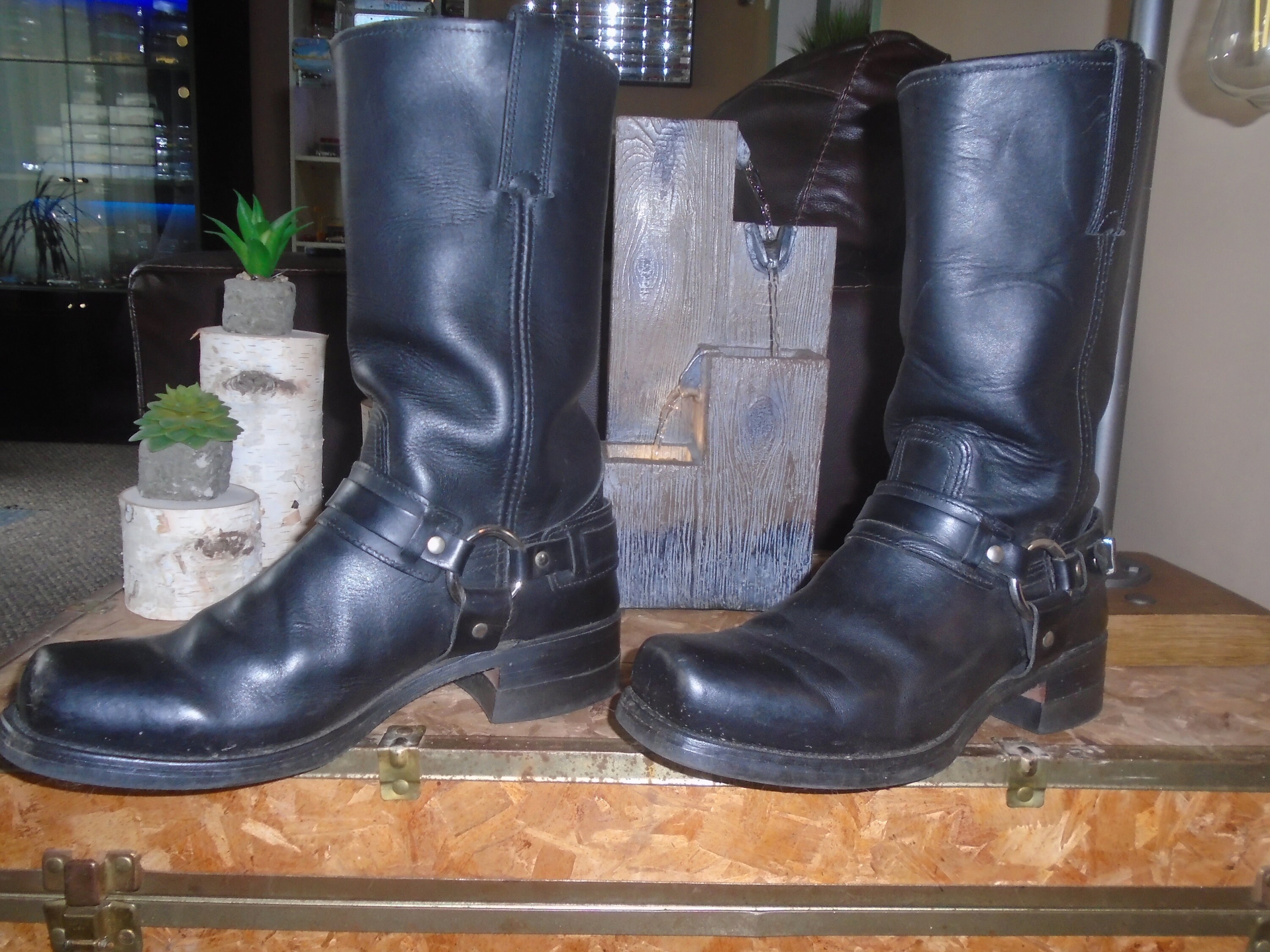 Frye belted store harness boots