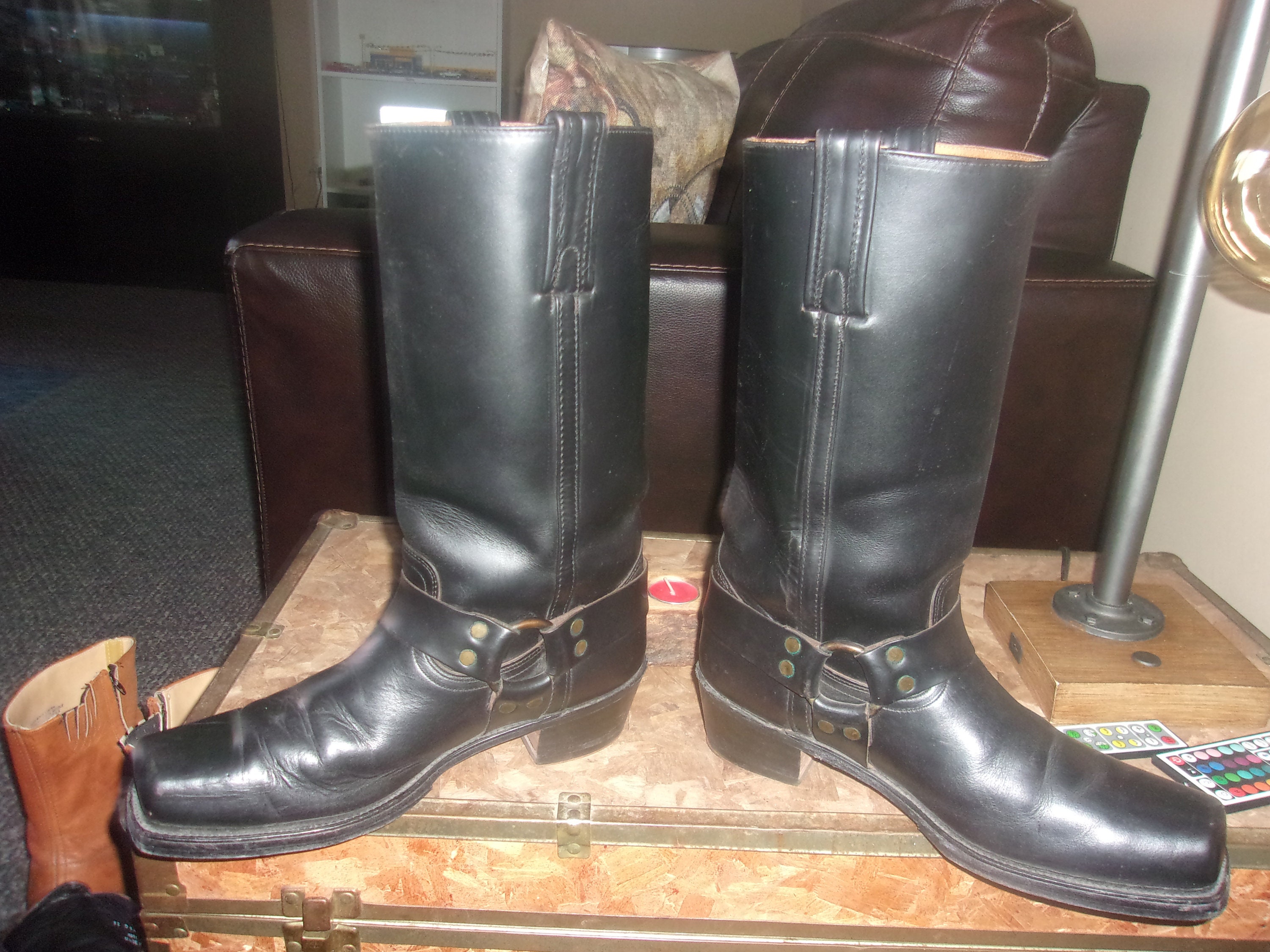 RARE Vintage Frye Harness Boots LEATHER SOLES and Heels Motorcycle