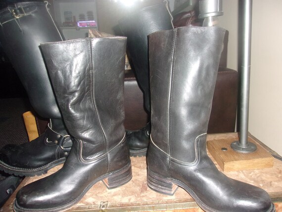Vintage FRYE BLACK Lable Campus Boots Harness Motorcycle  display picture 1