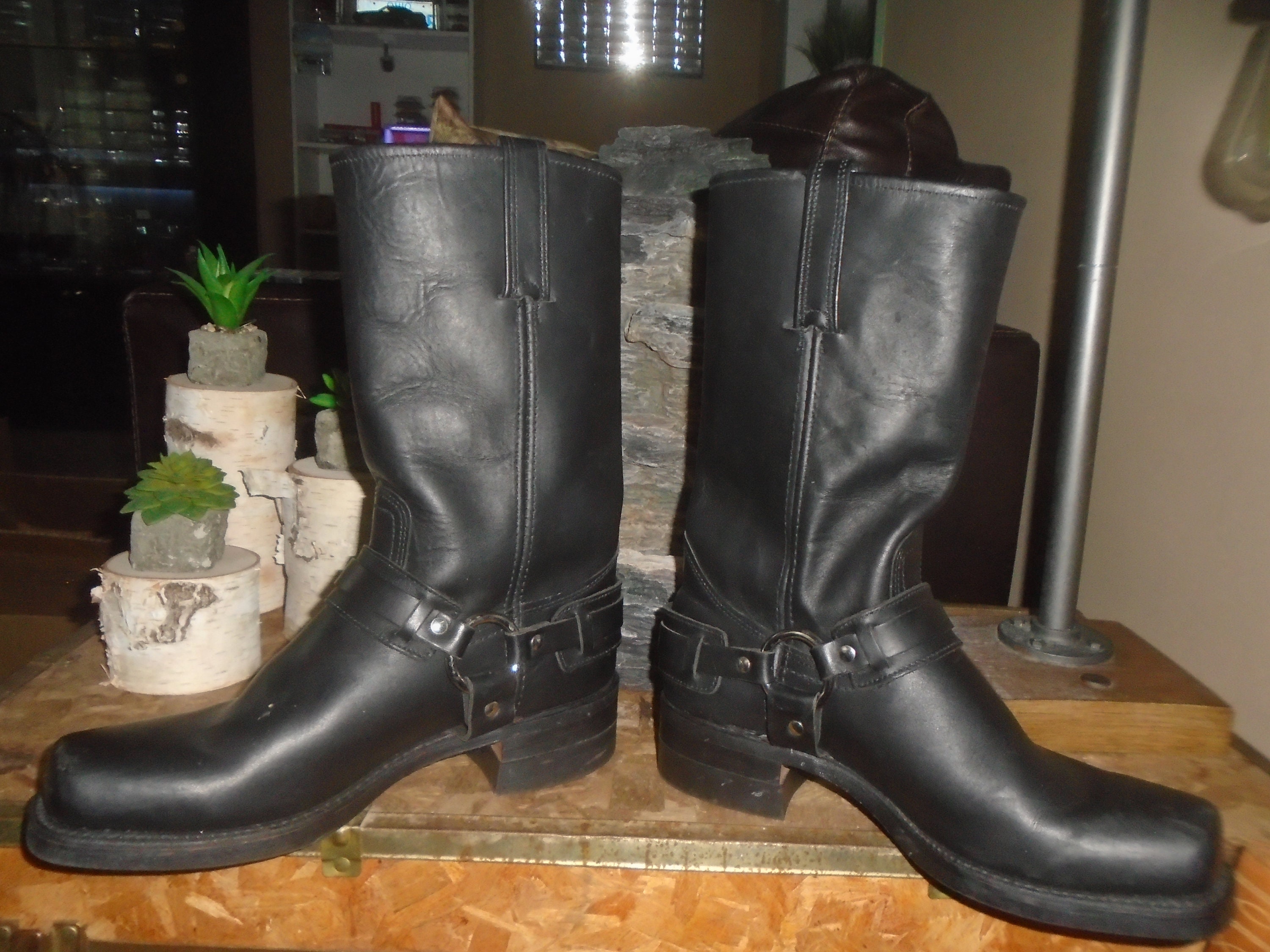 Men's FRYE BELTED HARNESS Boots Motorcycle Boots Grunge Rocker