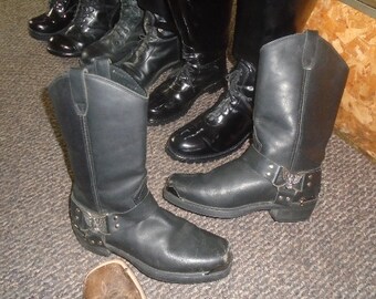 Men's Vintage Harness Boots Motorcycle 