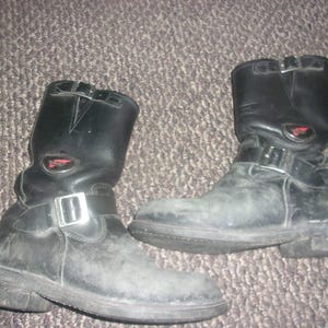 Men&#39;s Red Wing TRASHED Engineer Boots Motorcycle Boots GRUNGE Biker Boots engineer boots