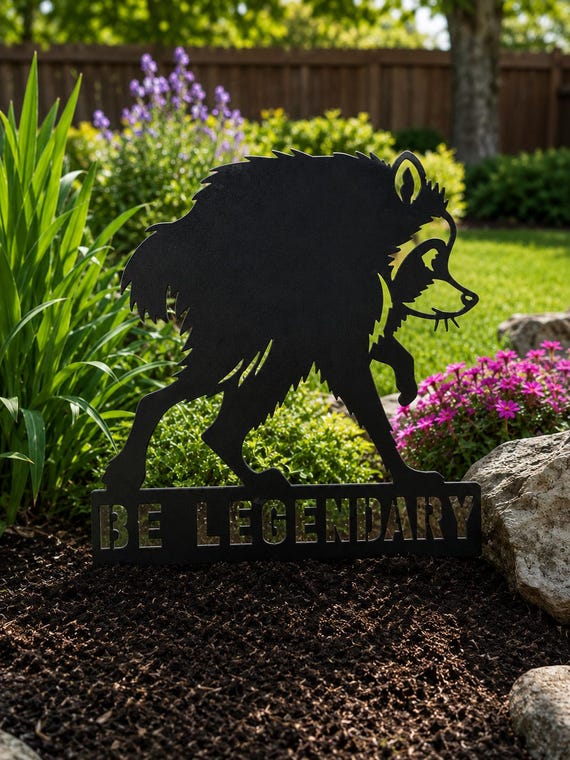 Jimothy the Raccoon Metal Garden Stake – Funny Outdoor Yard Art