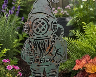 Vintage Scuba Diver Gnome Garden Stake