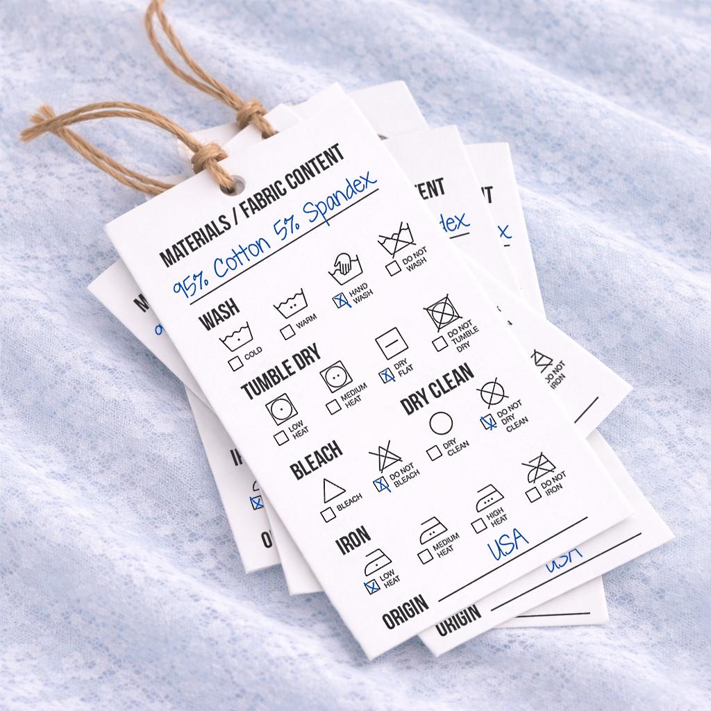 Washing Machine Tag Clothing Hang Tags With Wash Symbols, Writable Care Labels, Markable ...