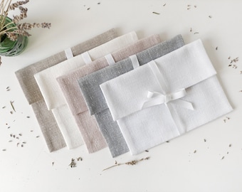 Fabric Envelopes for Invitations, Greetings, Business and Gift Cards, Unadorned, Washable Linen Style Polyester-Cotton Envelopes for Events