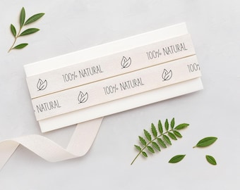 Cinta 100 % natural - 15 mm (5/8”), 9 m (10 yardas) Cinta de algodón para embalajes ecológicos, etiquetas orgánicas, papel de regalo sostenible y productos naturales