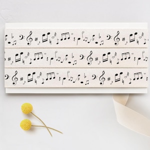 Nastro di cotone con note musicali - 5/8" (15 mm), 10 iarde (9 m) Nastro musicale nero per confezioni regalo, eventi musicali, regali per concerti, bomboniere