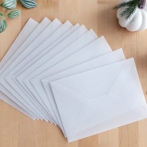 Enveloppes de faire-part de mariage vélin, Enveloppes de voeux translucides scintillant, Papier transparent transparent pour cartes d'affaires-cadeaux, événements