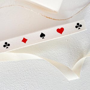 Spielkarten Baumwollband - 3/8 "(10 mm), 10 Yards (9 m) Kasino-Köperband für Spieleabend & Poker-Party-Dekoration