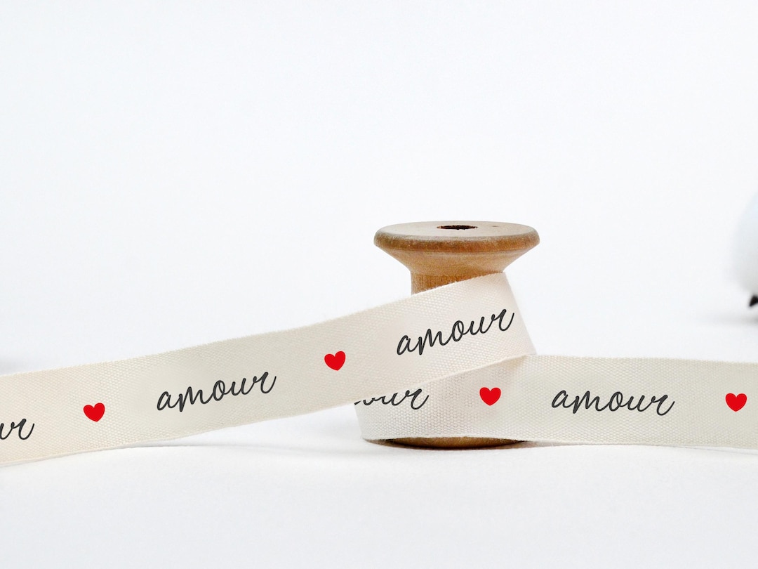 Amour Ribbon - 5/8” (15 Mm), 10 Yards (9 M) Romantic French Cotton Tape ...