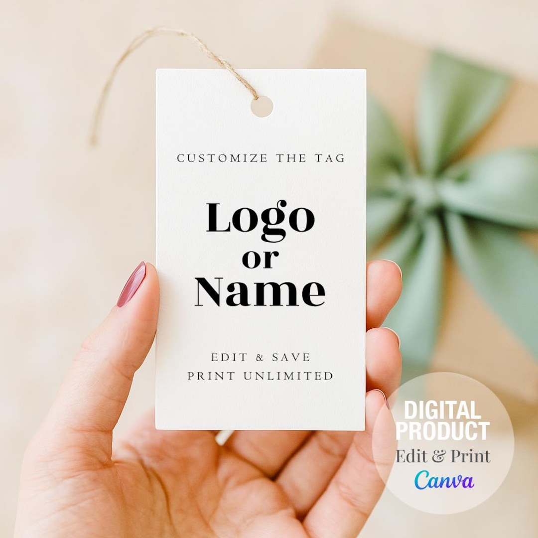 Canvas Tags Example Editable Tag Set, Instant Download Canva Template, Printable Custom ...