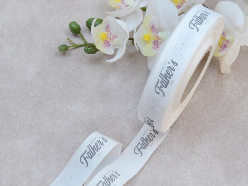 Happy Father's Day Cotton Ribbon - 3/4” (20 Mm), 10 Yards (9 M) White ...