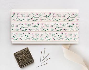 Rosa Blumen-Baumwollband - 5/8 ”(15 mm), 10 m (9 m) Blumenband für Hochzeiten, handgemachte Geschenke, Brautparty-Dekor, Bastelprojekte