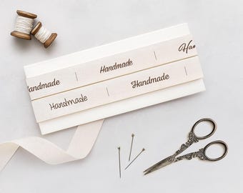 Handmade Cotton Ribbon - 5/8” (15 mm), 10 yards (9 m) Natural Tape for Sewing Projects, Bakery Gifts, Boutique Packaging, Handmade Goods
