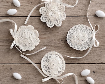 Sacchetti di pizzo con caramelle alle mandorle per bomboniere di matrimoni rustici italiani, bomboniere per addio al nubilato, sacchetti di caramelle alle mandorle Jordan, sacchetti Koufeta