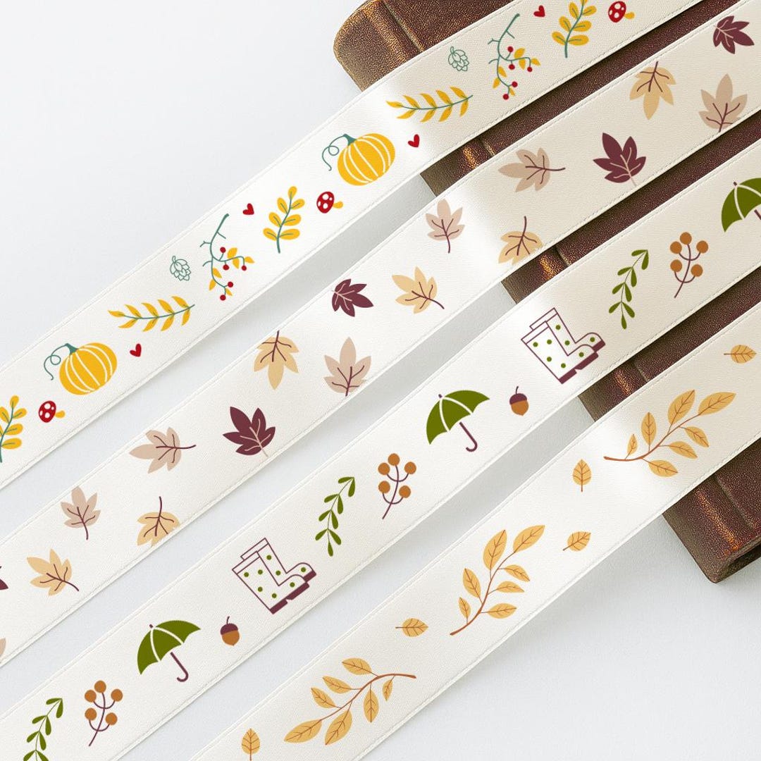Fall Ribbon Set – 4 Pcs (20 Yards / 18 M Total) Satin Ribbons With ...