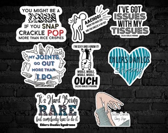 8 Pack Eds Sticker, Ehlers Danlos Sticker, Ehlers Danlos Awareness, Ehler Danlos Syndrome, Die Cut, Ehlers-Danlos Syndrome Rare Disease Eds