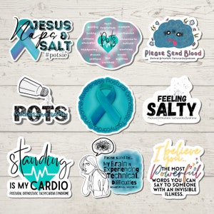 9 Pack Postural Orthostatic Tachycardia Syndrome Stickers POTS Awareness Sticker Dysautonomia Autoimmune Awareness Potsie Gift