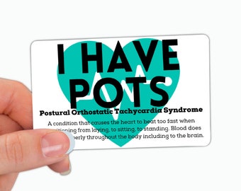Postural Orthostatic Tachycardia Medical ID Card for Wallet, POTS Awareness Tag, Potsie Gift, Dysautonomia, In Case Of Emergency, Ribbbon