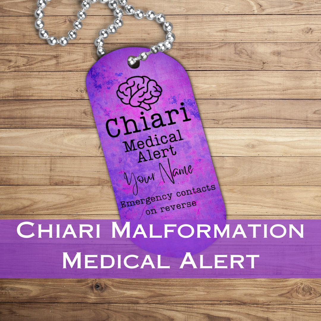 Chiari Malformation Medical Alert Necklace Dog Tag, Medical Tag, Chiari